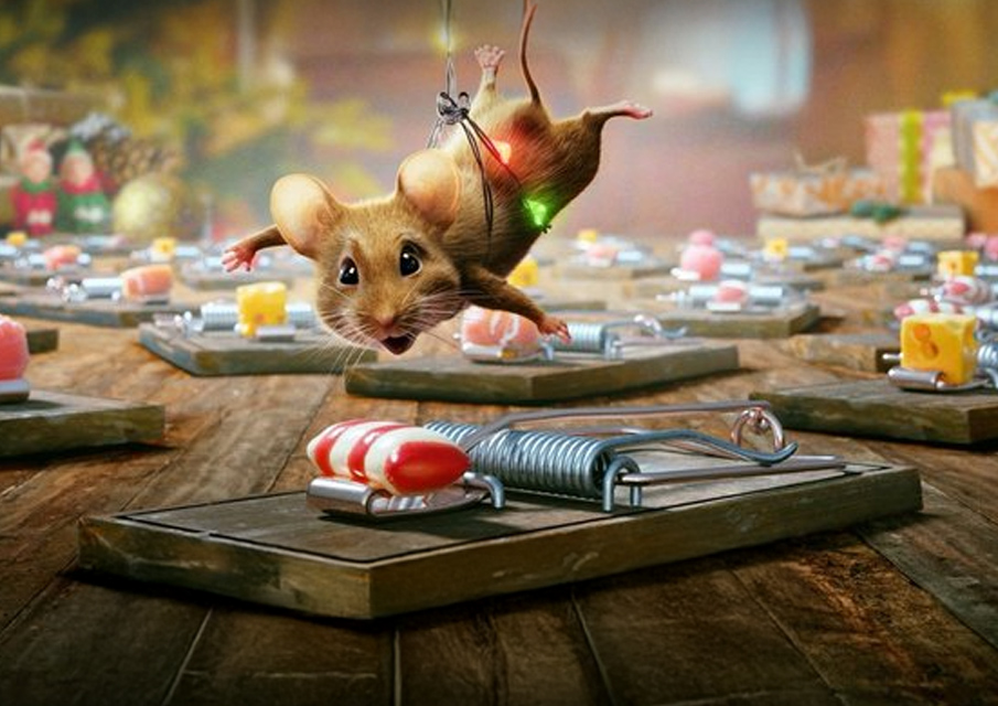 Mus i hengende snøre