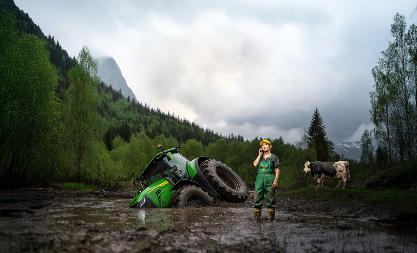 Traktor i vannet